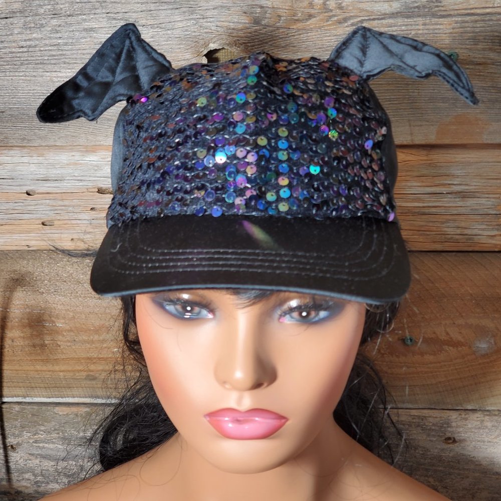 Claire's Sequin Baseball Cap with Bat Wings - NWT - Picture 3 of 7